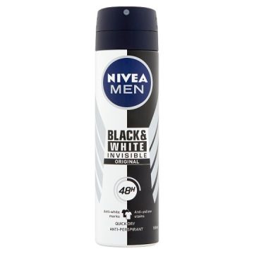 Nivea Мen Black & White Invisible Original Дезодорант спрей против изпотяване за мъже 150 мл