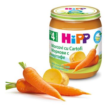 Hipp Био пюре ранни моркови с картофи 4М+ 125 гр