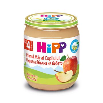 Hipp био пюре ябълки 4М+ 125 гр