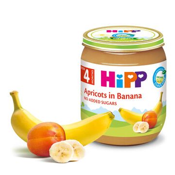 Hipp био пюре кайсии с банан 4М+ 125 гр