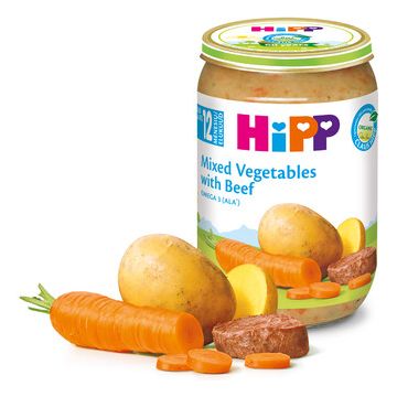 Hipp Био микс зеленчуци с телешко месо 12М+ 220 гр