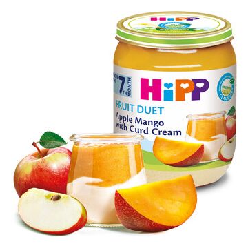 Hipp Био плодов дует ябълки и манго с извара 7М+ 160 гр