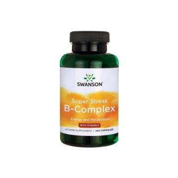 Swanson Super Stress B-complex with Vitamin C Супер стрес B комплекс с витамин C  х 100 капсули