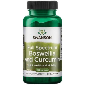 Swanson Full spectrum Boswellia & Curcumin Пълен спектър босвелия и куркумин 300 мг х 60 капсули