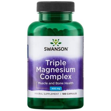 Swanson Triple Magnesium Complex Троен магнезиев комплекс 400 мг х100 капсули