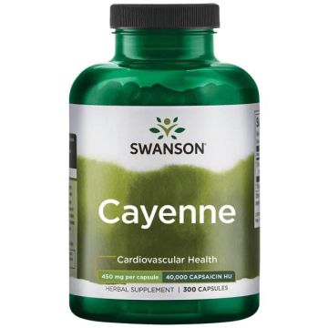Swanson Cayenne Лют червен пипер 450 гр 300 капсули