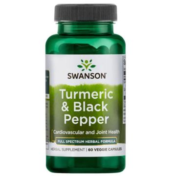 Swanson Turmeric & Black Pepper Куркума и черен пипер х 60 капсули