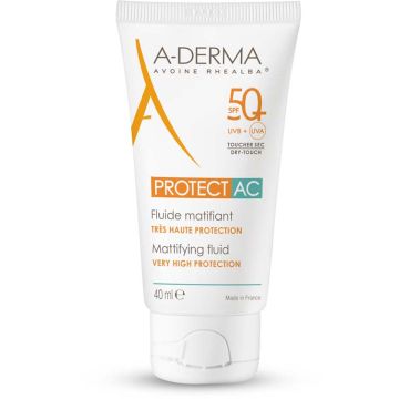 A-Derma Protect AC Слънцезащитен матиращ флуид SPF50+ 40 мл