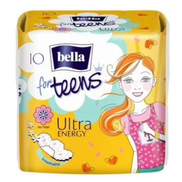 Bella for Teens Ultra Energy Дамски превръзки с крилца за тийнейджърки 10 бр
