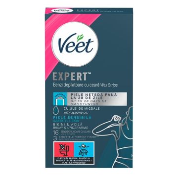 Veet Easy Strip Депилиращи восъчни ленти за бикини зона и подмишници 16 бр