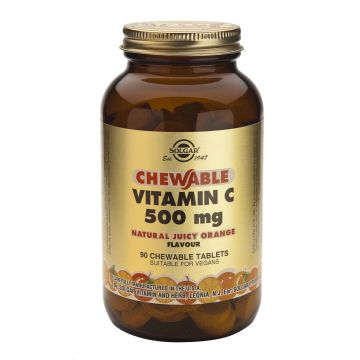 Solgar Chewable Vitamin C с вкус на портокал 500 мг х90 дъвчащи таблетки