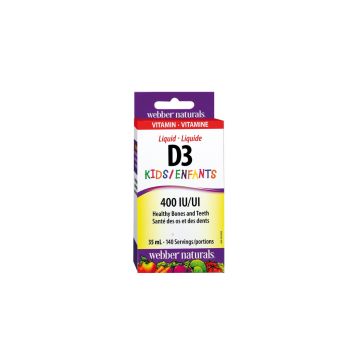 Webber Naturals  Vitamin D3 Kids Витамин D3 за деца 400 IU x 35 мл 140 дози 