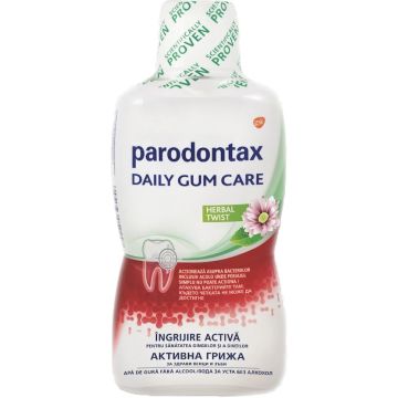 Parodontax Daily Gum Care Herbal Twist Eжедневна вода за уста за здрави венци и зъби 500 мл 