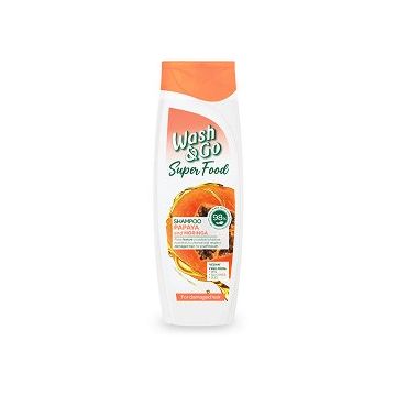 Wash & Go Super Food Шампоан за увредена коса с папая и моринга 300 мл