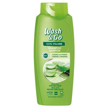 Wash & Go Aloe Vera Extract Шампоан за обем за суха коса с екстракт от алое вера 675 мл