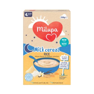 Milupa млечна оризова каша 4М+ 250 гр