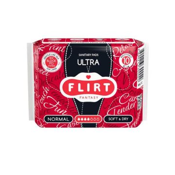 Flirt Fantasy Ultra Normal Soft & Dry Дамски превръзки Ултра Нормал 4 капки 10 бр