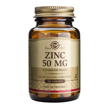 Solgar Zinc Gluconate Цинк Глюконат за имунната система 50 мг х100 таблетки