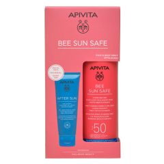 Apivita Bee Sun Safe Слънцезащитен хидратиращ спрей за лице и тяло SPF50 200 мл + Подарък: Apivita After Sun Успокояващ и охлаждащ гел-крем за след слънце 100 мл Комплект