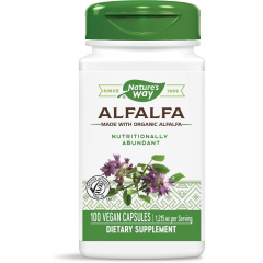 Nature's Way Alfalfa Люцерна при менопауза, ПМС и задържане на течности 405 мг х100 V капсули