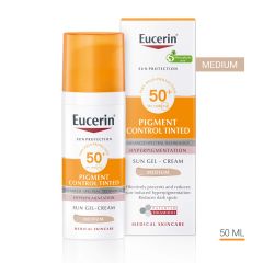 Eucerin Sun Pigment Control Слънцезащитен оцветен гел-крем за лице при хиперпигментации SPF50+ Тъмен нюанс 50 мл