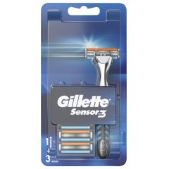 Gillette Sensor 3 Мъжка самобръсначка + резервни ножчета 1+3