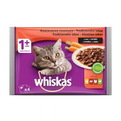 Пауч с месо и зеленчуци за котки над 1 година Whiskas 4х100 гр