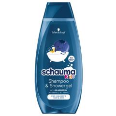 Schauma Kids Почистващ шампоан и душ гел а за момче с екстракт от боровинки 400 мл