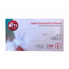 Латексови ръкавици нестерилни без талк L х100 бр Olgun Medical