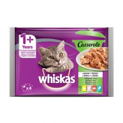 Пауч с микс меса за котки над 1 година Whiskas Casserole 4х85 гр 