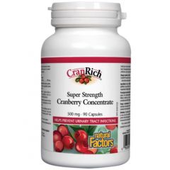 Natural Factors CranRich Super Strength Cranberry Concentrate Червена боровинка при инфекции на пикочните пътища 500 мг х 90 капсули