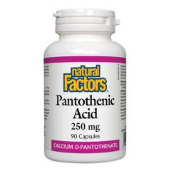 Natural Factors Pantothenic Acid Витамин В5 подпомага метаболизма на мазнините и протеините 250 мг х 90 капсули