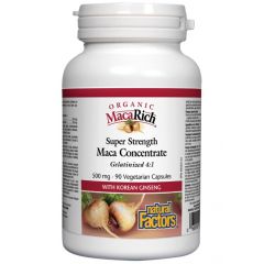 Natural Factors MacaRich Maca Concentrate Мака концентрат - при умора, стрес и хормонален дисбаланс 500 мг х 90 капсули