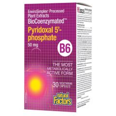 Natural Factors BioCoenzymated Pyridoxal 5-phosphate Витамин В6 за добър метаболизъм 50 мг х 30 капсули