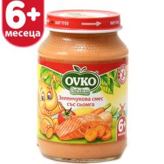 Bebelan Ovko Зеленчукова смес със сьомга 6М+ 190 гр 