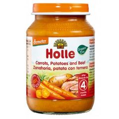 Holle Био пюре морков, картофи и говеждо месо 4М+ 190 гр