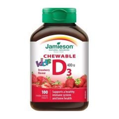 Jamieson Витамин D3 за деца с вкус на ягода 400IU х100 дъвчащи таблетки