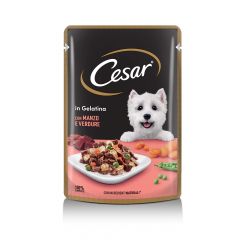 Пауч с говеждо месо и зеленчуци в желе за кучета Cesar 100 гр