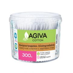 Agiva Cotton Биоразградими Клечки за уши кутия х300 бр