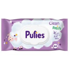 Pufies Clean & Fresh Бебешки мокри кърпички с алое вера 64 бр