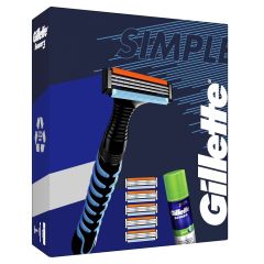 Gillette Simple Sensor 3 Самобръсначка + Гел за бръснене Комплект