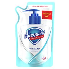  Safeguard Classic Pure White Liquid Hand Soap Антибактериален течен сапун за ръце класик пълнител 375 мл