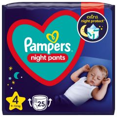 Пелени - гащички Pampers Night Pants 9-15 кг Размер 4 25 бр