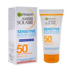 Garnier Ambre Solaire Слънцезащитен крем за лице за чувствителна кожа SPF50+ 50 мл