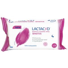 Lactacyd Sensitive Почистващи интимни мокри кърпички x15 бр