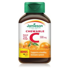 Jamieson Витамин Ц с вкус на портокал 500 мг х 100 дъвчащи таблетки 