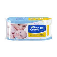  Baby Crema Бебешки мокри кърпички с екстракт от лайка 72 бр 
