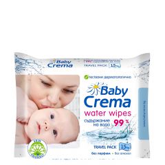 Baby Crema Water Wipes Бебешки влажни кърпички х15 бр