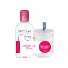 Bioderma Sensibio Мицеларна вода за чувствителна кожа 250 мл + Почистващи памучни тампони Комплект