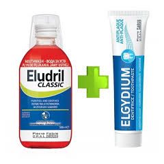 Eludril Classic Вода за уста 500 мл + Elgydium Antiplaque Паста за зъби антиплака 100 мл Комплект